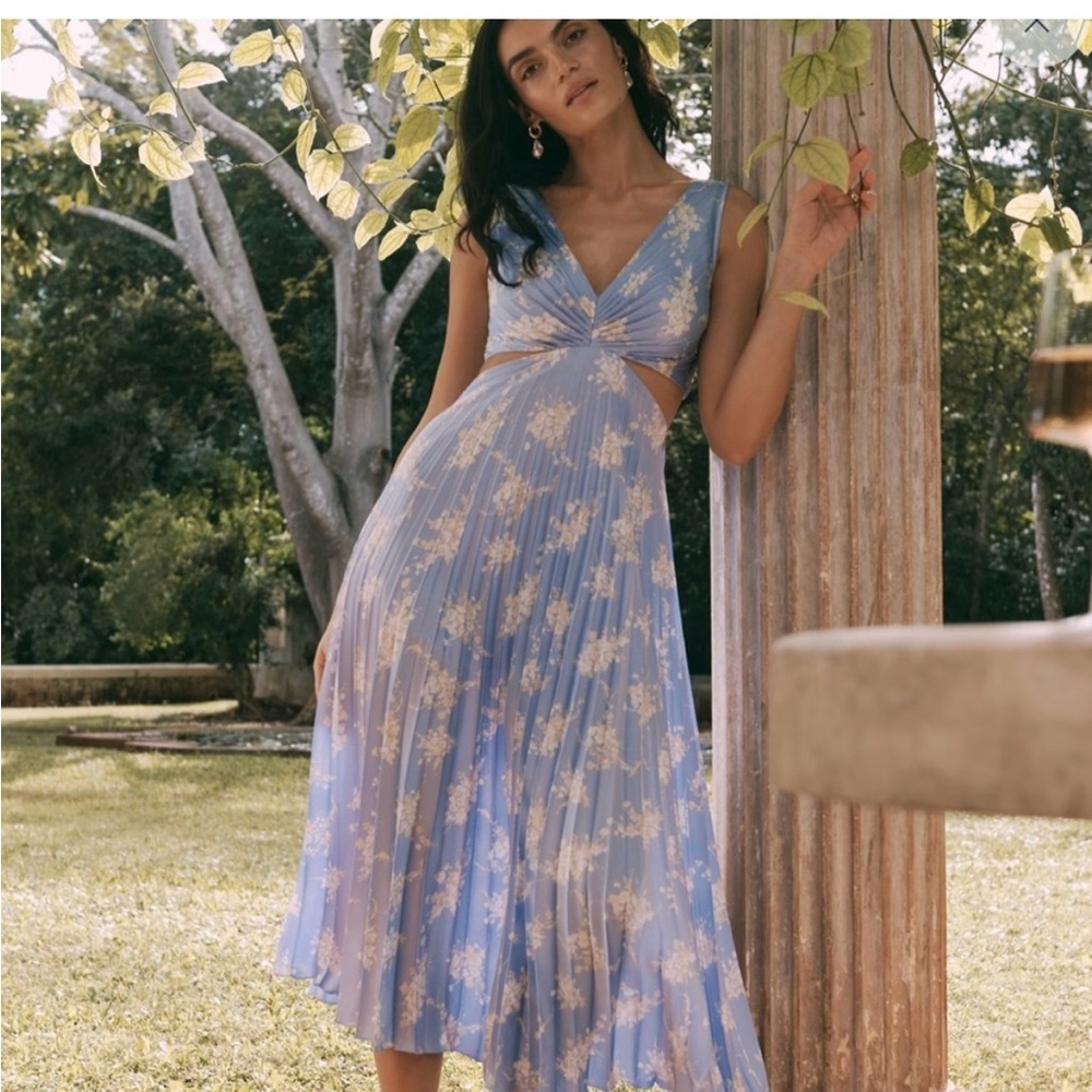 Abercrombie & Fitch Blue Floral Midi Dress